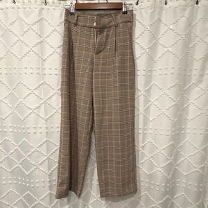 Plaid wide leg pants